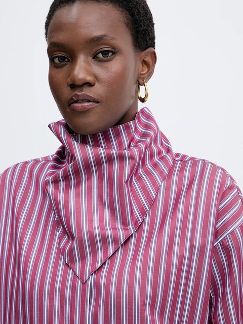 Simona Corsellini koszula bawełniana damska kolor bordowy relaxed z kołnierzykiem klasycznym A25CPCA01201