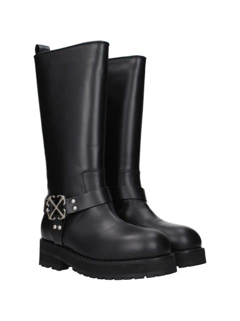 Off-White Off Track buckle-detail leather high boots - Black - zdjęcie produktu nr 2