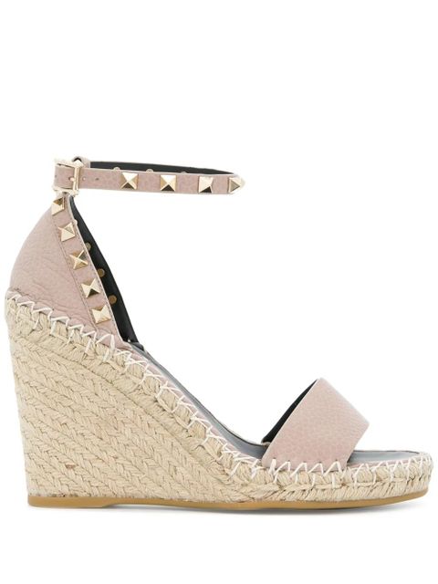 Valentino Garavani 105mm Double Rockstud wedge sandals - Neutrals - zdjęcie produktu nr 1