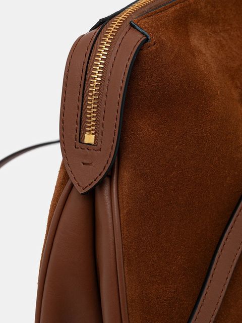 Pollini torebka zamszowa kolor brązowy PC4406PP0N QD1 - zdjęcie produktu nr 2