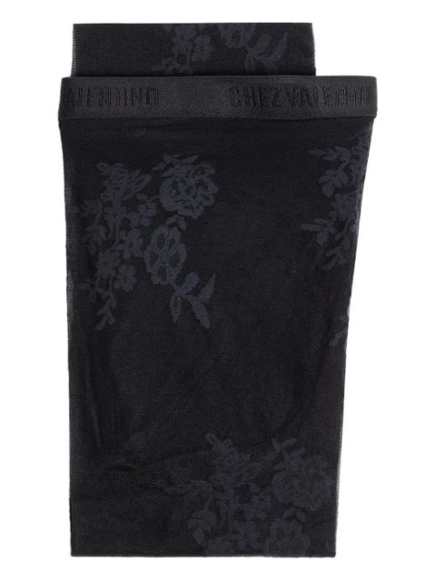 Valentino Garavani floral-embroidered tights - Black - zdjęcie produktu nr 2