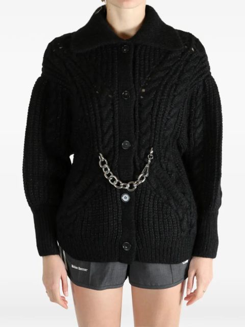 Simone Rocha chain cable-knit cardigan - Black