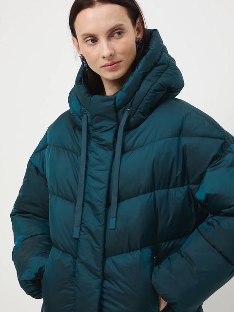 Medicine kurtka damska kolor zielony zimowa oversize