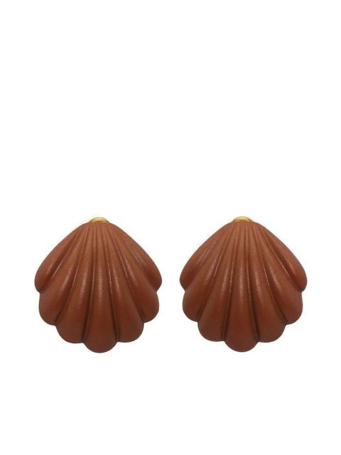 Johanna Ortiz Shell Earrings - Brown