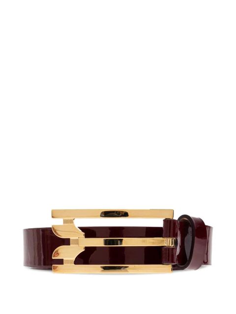 Victoria Beckham patent-leather buckle belt - Red - zdjęcie produktu nr 1