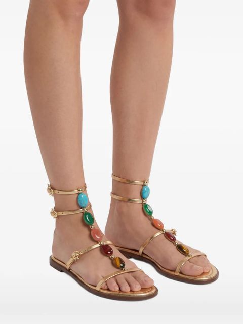 Gianvito Rossi Shanti 05 flat gladiator sandals - Gold