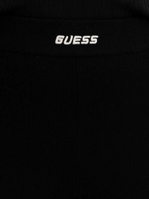 Guess spodnie z domieszką wełny FLAMINIA damskie kolor czarny dzwony high waist V5BB08 Z3JD2