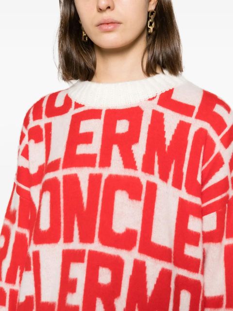 Moncler logo-jacquard wool jumper - White
