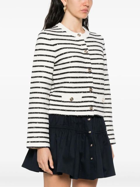 Maje striped cardigan - White