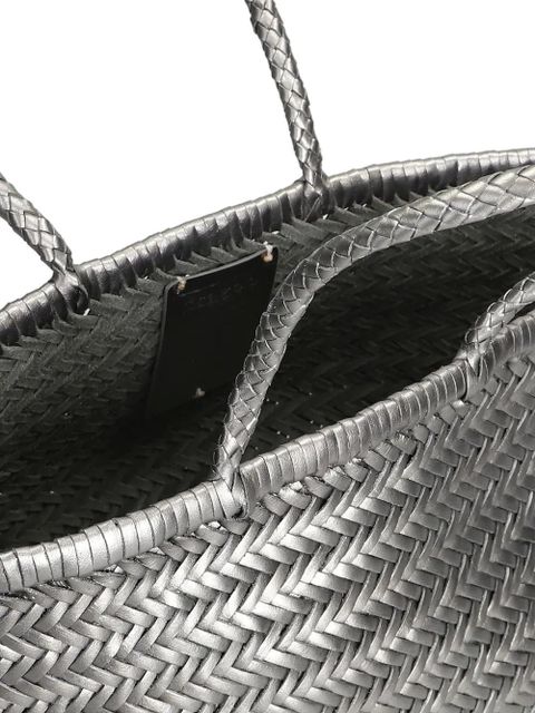 DRAGON DIFFUSION woven handle tote bag - Silver