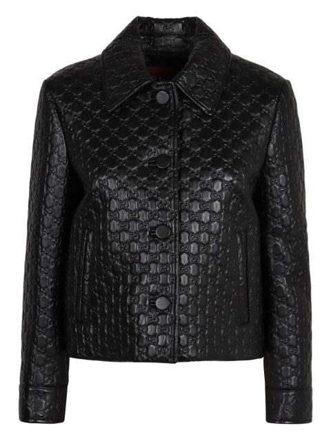Gucci embossed-GG leather jacket - Black - zdjęcie produktu nr 1