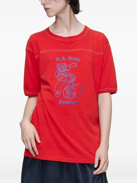 Maison Margiela graphic-print crew-neck T-shirt - Red - zdjęcie produktu nr 2