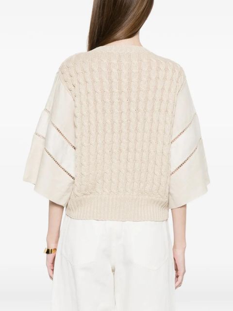 Max Mara cable-knit panelled sweater - Neutrals