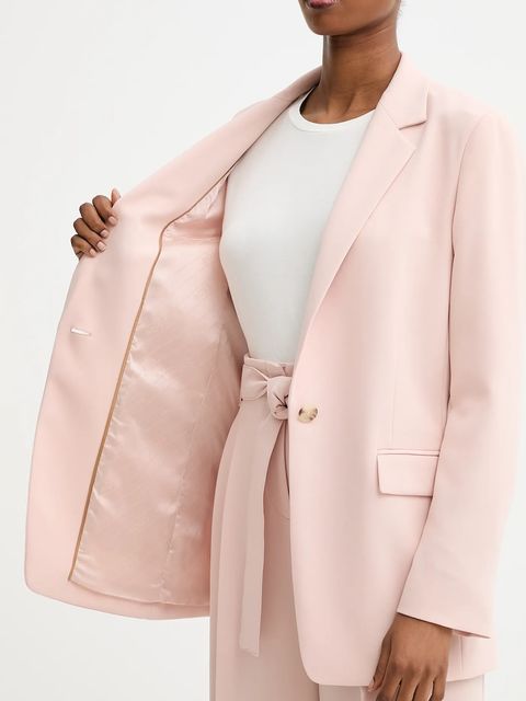 BOSS marynarka kolor beżowy jednorzędowa gładka