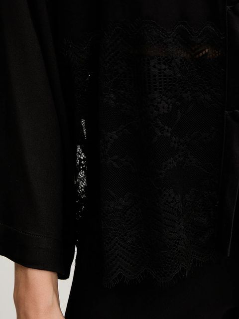 HUGO koszula piżamowa damska kolor czarny koronkowa 50549982