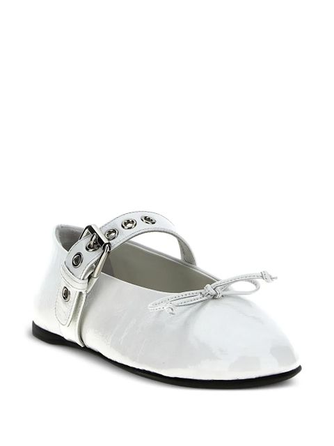 Miu Miu patent-finish leather ballet flats - White - zdjęcie produktu nr 2