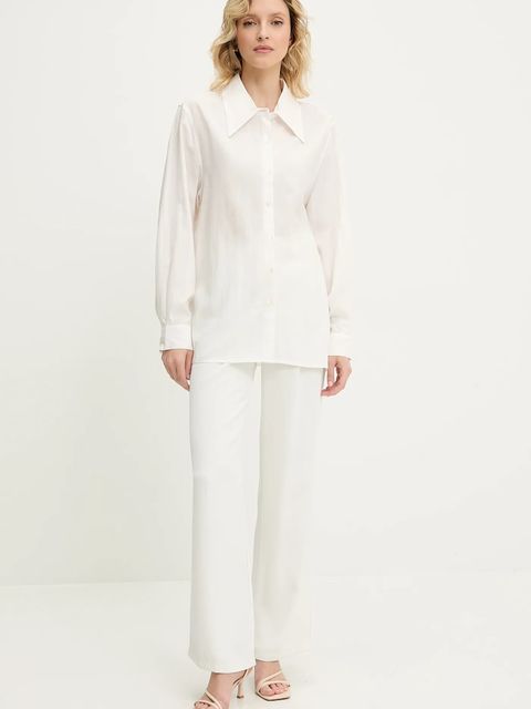 Answear.LAB koszula damska kolor biały relaxed z kołnierzykiem klasycznym