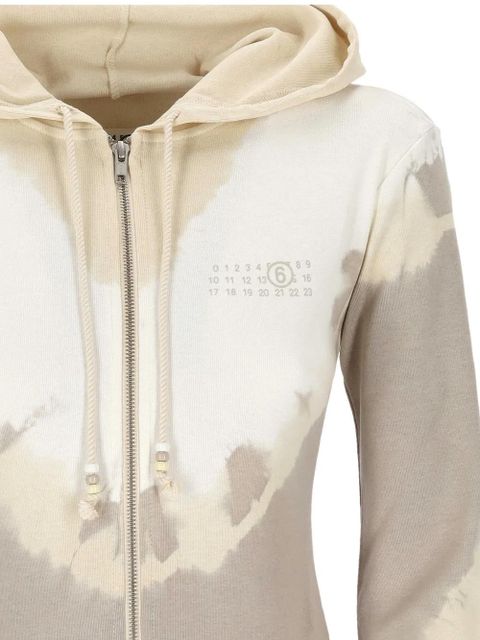 MM6 Maison Margiela tie-dye zip-up hoodie - Neutrals
