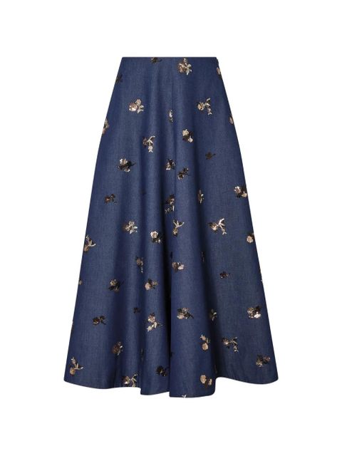 Altuzarra sequin-embellished floral-print skirt - Blue - zdjęcie produktu nr 1