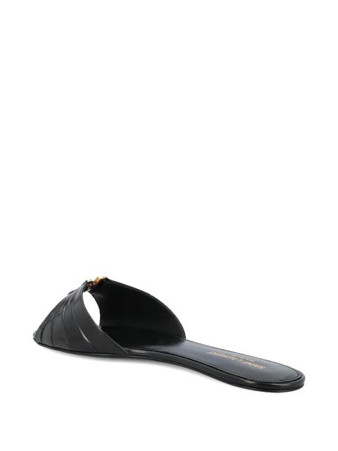 Saint Laurent Babylone ruched logo sandals - Black