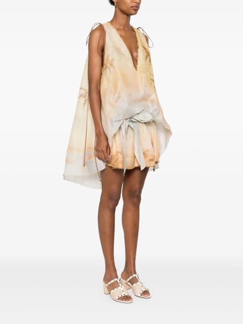 ZIMMERMANN Balance Plunge mini dress - Yellow