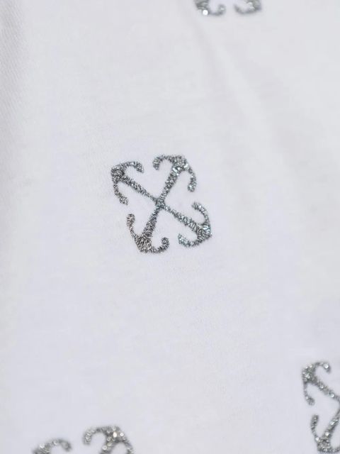 Off-White monogram-embroidered cropped t-shirt