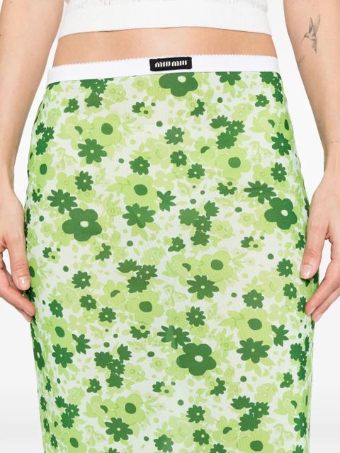 Miu Miu floral print skirt - Green