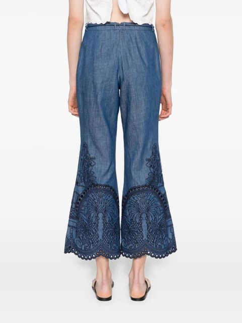 ZIMMERMANN Coco embroidered trousers - Blue