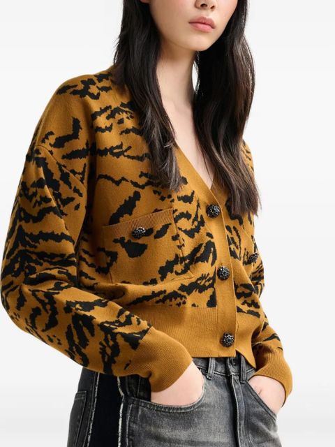 Essentiel Antwerp Icali tiger-pattern cardigan - Brown - zdjęcie produktu nr 2
