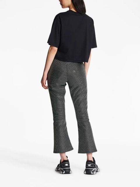 Balmain rhinestone-logo cropped cotton T-shirt - Black