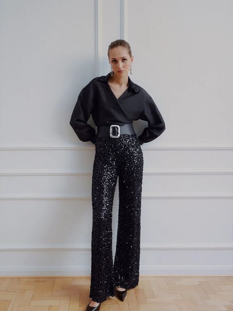 Answear.LAB spodnie damskie kolor czarny proste high waist - zdjęcie produktu nr 1