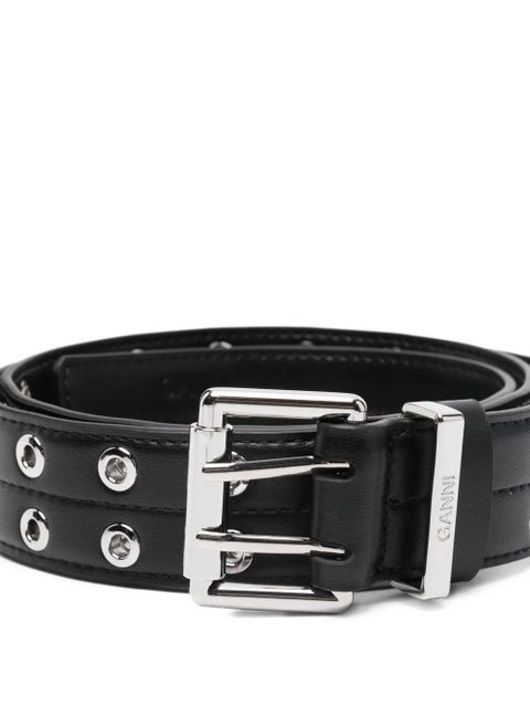 GANNI double-eyelet belt - Black - zdjęcie produktu nr 2