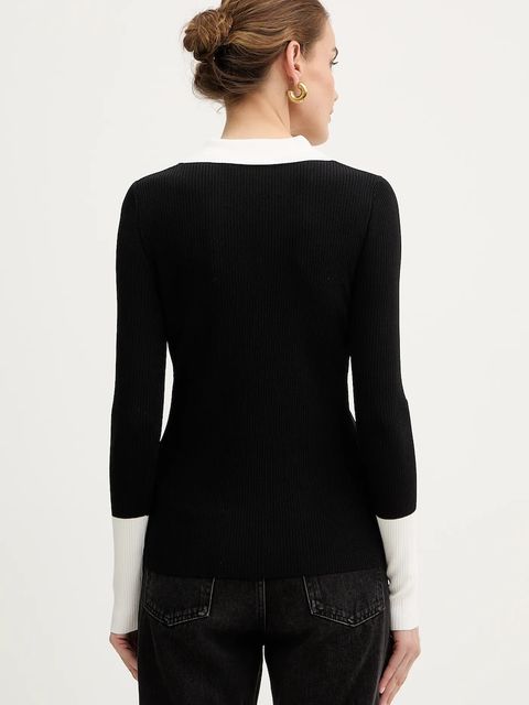 Karl Lagerfeld sweter damski kolor czarny lekki A4W18043