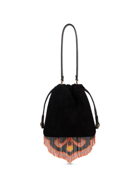ETRO Small Kalispera beads fringes bucket bag - Black