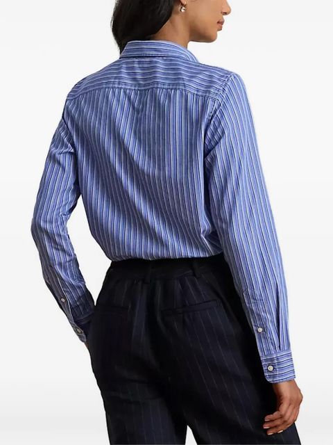Lauren Ralph Lauren striped-pattern tie shirt - Blue