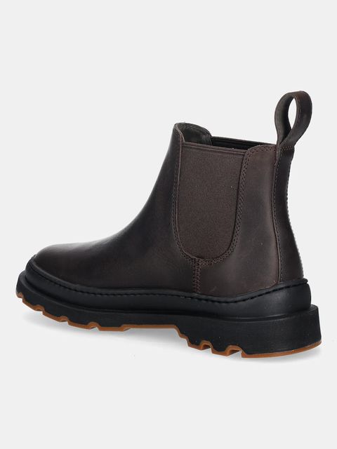 Camper sztyblety skórzane Brutus+ damskie kolor brązowy na płaskim obcasie K400818-002