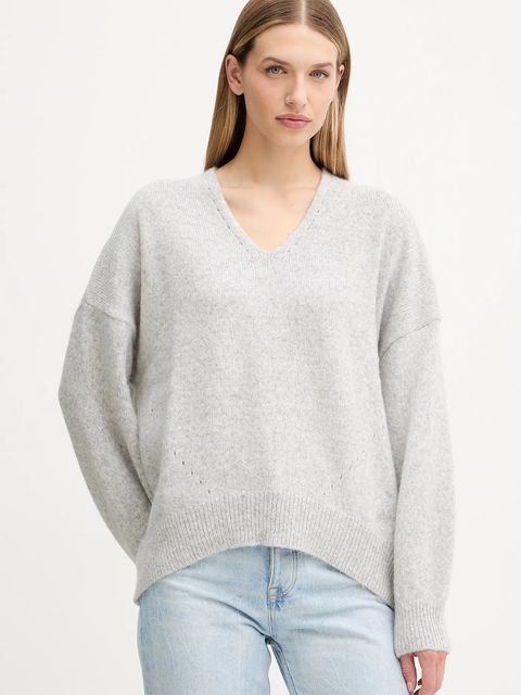 BOSS Orange sweter z dodatkiem wełny damski kolor szary 50550464 - zdjęcie produktu nr 1