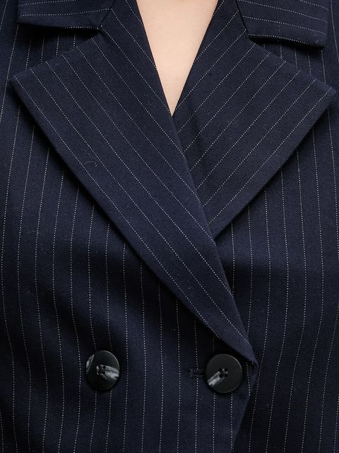 United Colors of Benetton kamizelka kolor granatowy dwurzędowa 2X8MDJ00O