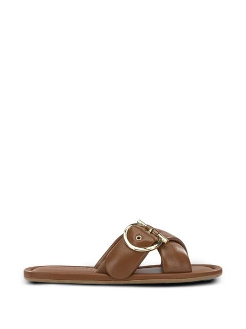 Ferragamo Elyzia buckle-detail crossover sandals - Brown - zdjęcie produktu nr 1