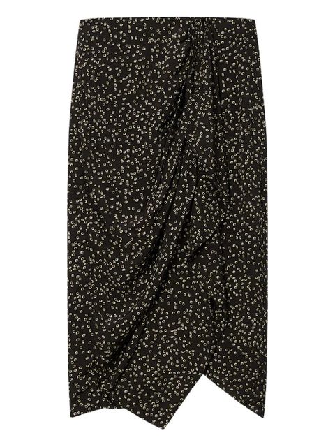 MARANT ÉTOILE Zaine draped midi skirt - Black - zdjęcie produktu nr 1