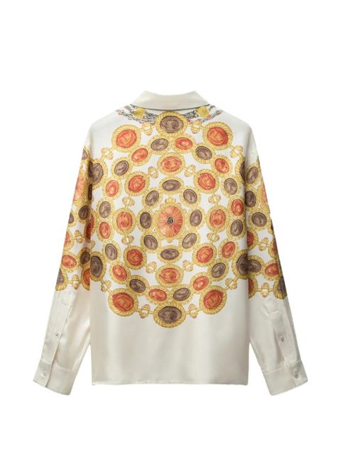 Versace printed silk twill shirt - Neutrals