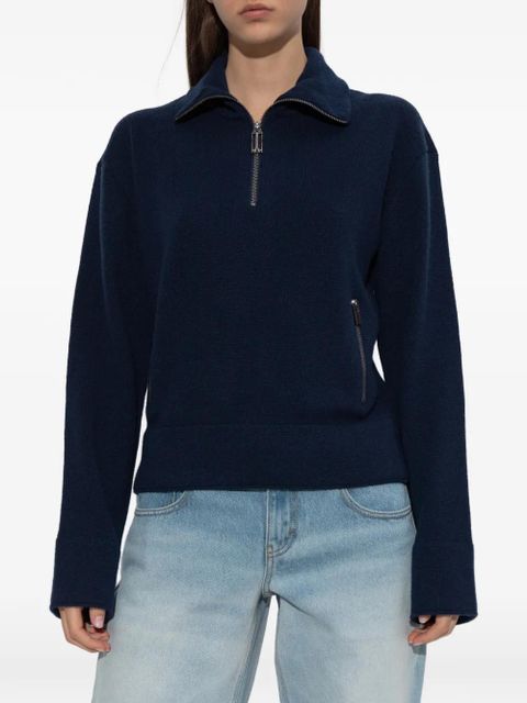 Victoria Beckham Half-Zip Milano sweater - Blue - zdjęcie produktu nr 2