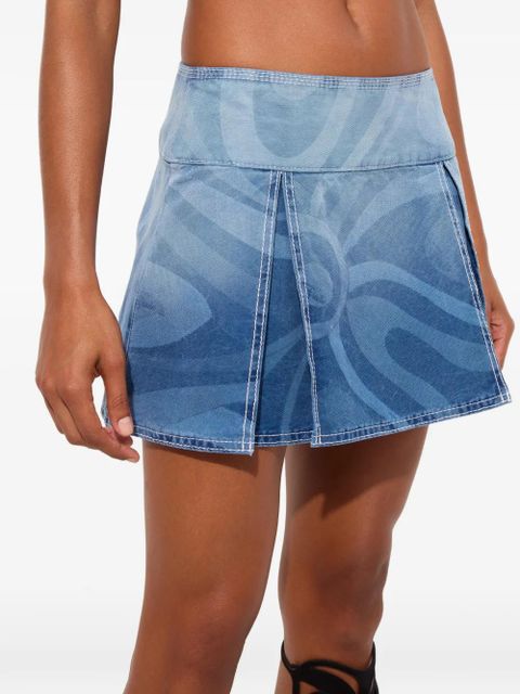 PUCCI Marmo print denim skirt - Blue