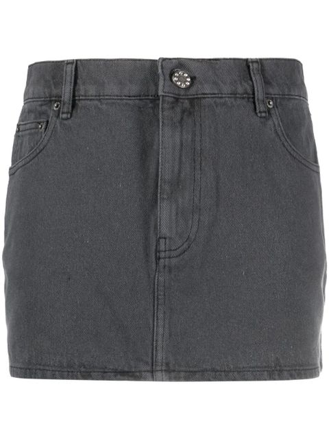 ROTATE BIRGER CHRISTENSEN logo-patch denim skirt - Grey - zdjęcie produktu nr 1