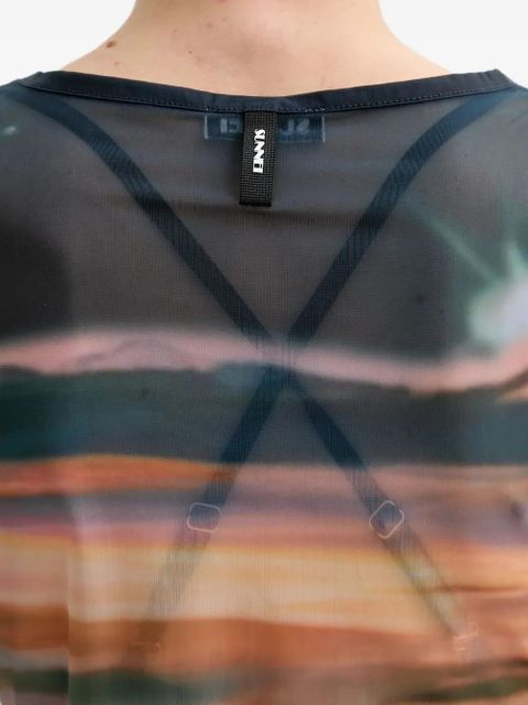 Sunnei mesh print top - Black