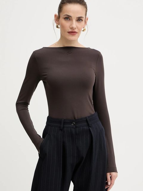 Karl Lagerfeld longsleeve kolor brązowy A4W17045 - zdjęcie produktu nr 1