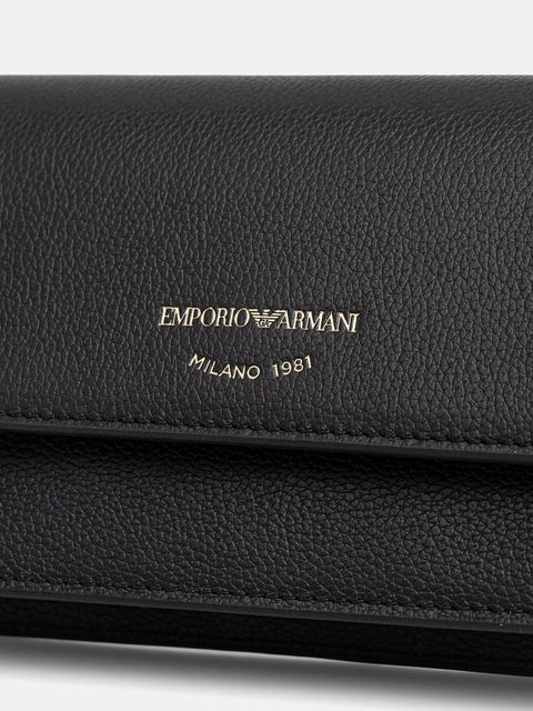 Emporio Armani kopertówka skórzana kolor czarny EW003036 AF19568
