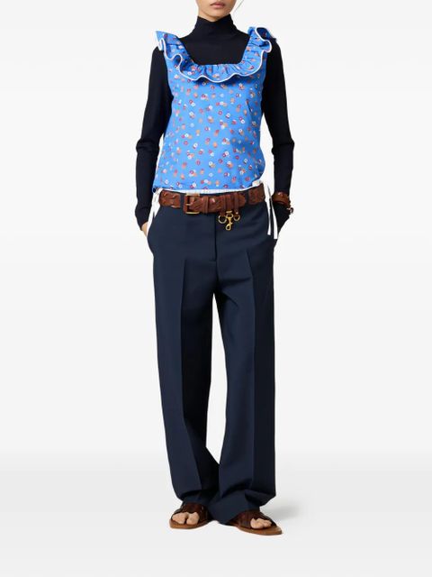 Miu Miu logo-detail trousers - Blue - zdjęcie produktu nr 2