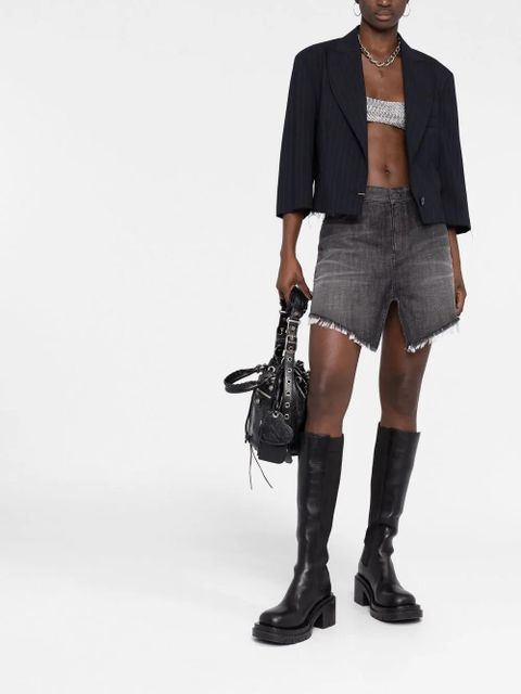 Balenciaga Cut-up denim mini skirt - Black