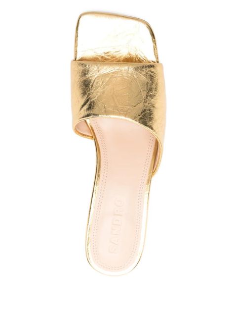 SANDRO 60mm leather sandals - Gold
